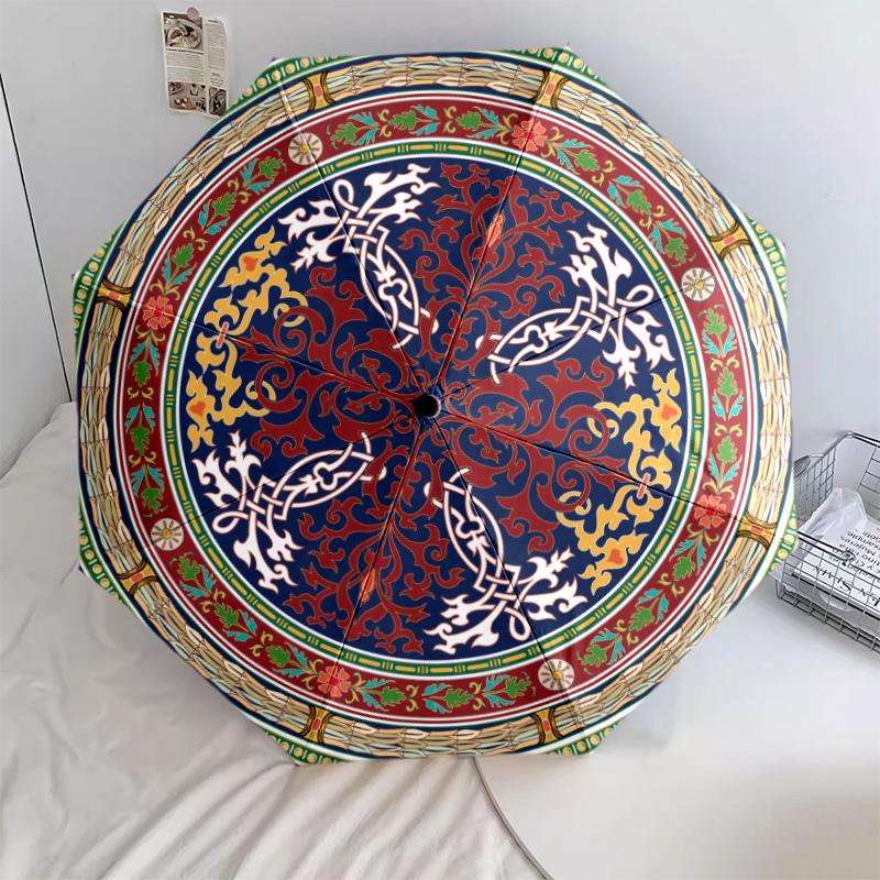 1 szt. Automatyczny Składany Parasol - Wzór Kreskówkowy, Przenośny i Składany Design z 8 Żebrami, Prezenty Świąteczne i Urodzinowe