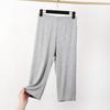 Frühling Sommer Dünn Modal 8XL Damen Hohe Taille Elastisch Einfarbig Sieben Punkte Haushose