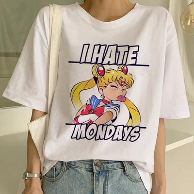 Sailor Moon Kawaii Aesthetic T-Shirt Women Harajuku Short Sleeve 90s Ulzzang T-Shirt Cute