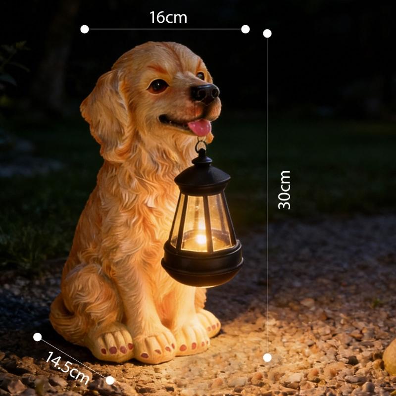 Sun Powered American Cocker Spaniel Figure Light For Yard Enhancement Featuring LED Warm Light And Water Resistant Construction