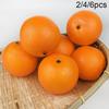 2/4/6Pcs Artificial Orange Diy Fake Fruits Kindergarten Plastic Fruit For Christmas Home Wedding Photography Decoration