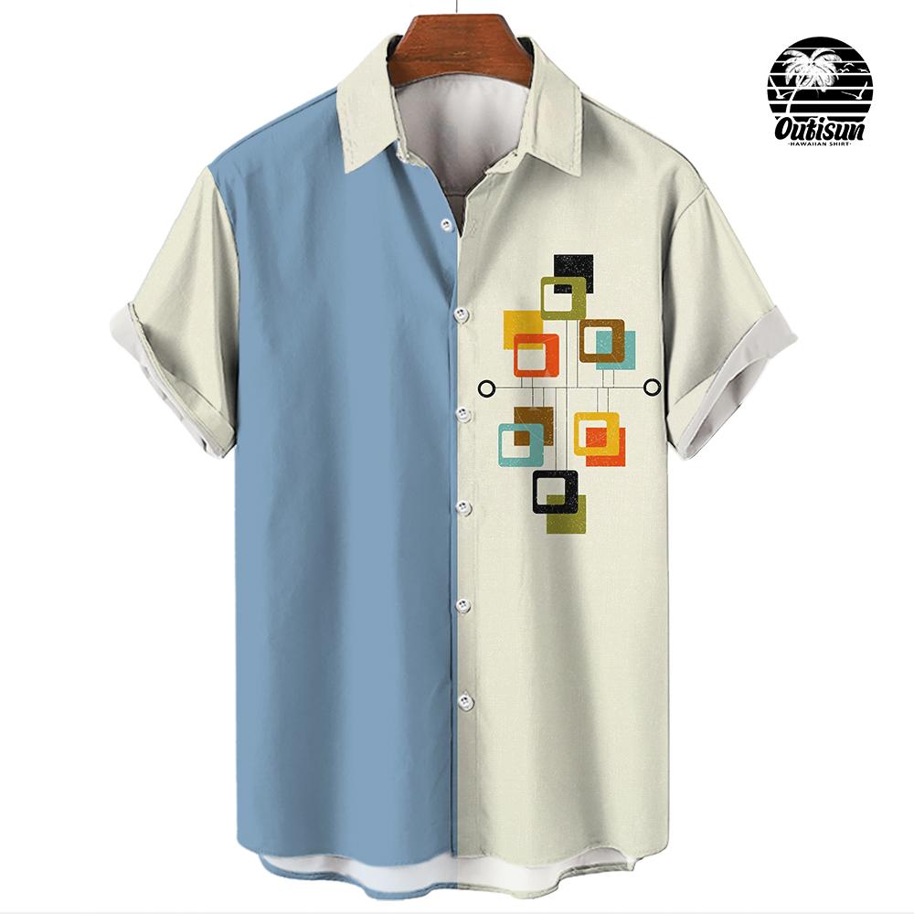 New Hawaiian Shirts for Men Casual Button Down Short Sleeve Unisex Striped 3D Print Summer Beach European Size S to 5XL