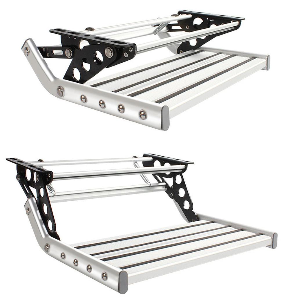 Foldable Step for RV Travel Trailer Lightweight Aluminum Accessory Safe Use