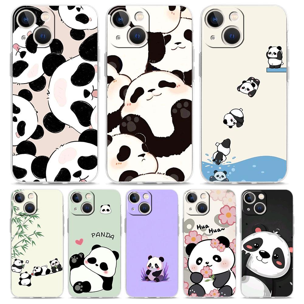 Phone Case For iPhone 17 Cases iPhone Air 16 15 12 13 14 Pro Max 7 8 Plus 16Pro iPhone11 Clear Soft Cover Cartoon Panda