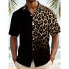 2026 Summer Style Men's Short-Sleeved Shirt with 3D Leopard Print Casual Fashionable Comfortable Soft Breathable