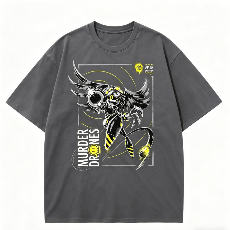 MURDER DRONES Anime Lover Washed T-shirt Year round clothing high quality personality Clothes Plus Size Unisex New Model Couples tee