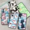 Cartoon Animals Cute For Motorola G85 Edge 50 G24 G35 G14 G04 40 G72 G34 G G54 G13 G32 5G Black Phone Case