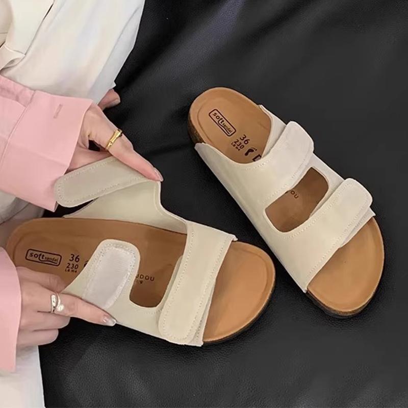 

Flats Women Slippers Designer Dress New Shoes Summer Elegant Woman Sandals 2025 Casual Cozy Slides Chanclas De Mujer 40 абрикосовый