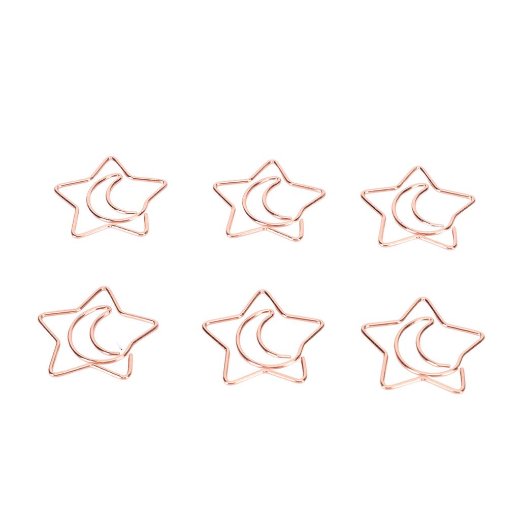 100pcs Star Moon Paper Clips Prevent Rust Skid Resistance Cute Paperclips for   Daily Use School