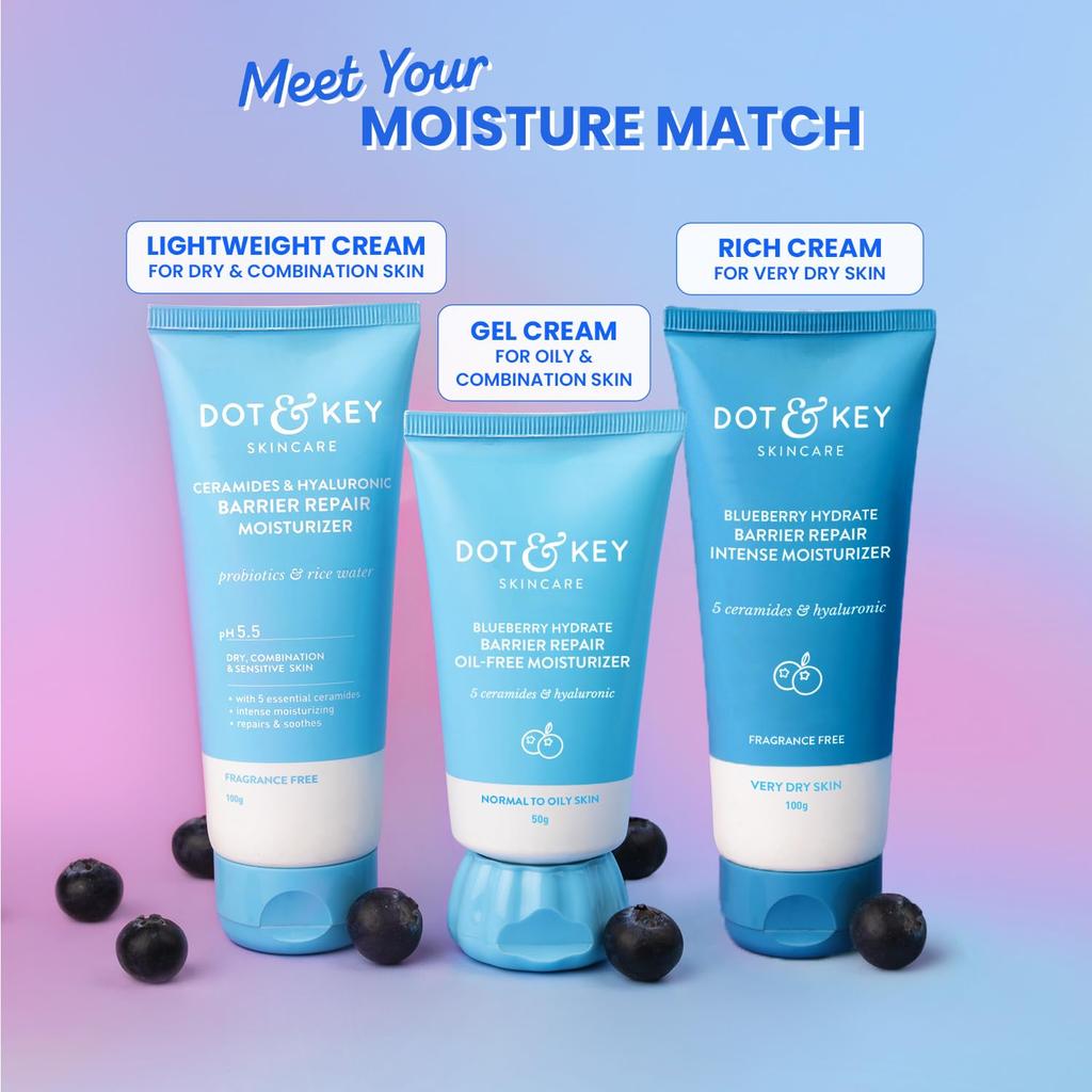 Dot & Key Intensywnie Nawilżający Krem Naprawczy Barierę Skórną 100g | Głębokie Nawilżenie, Naprawa Bariery Skórnej, Zmiękcza i Ujędrnia