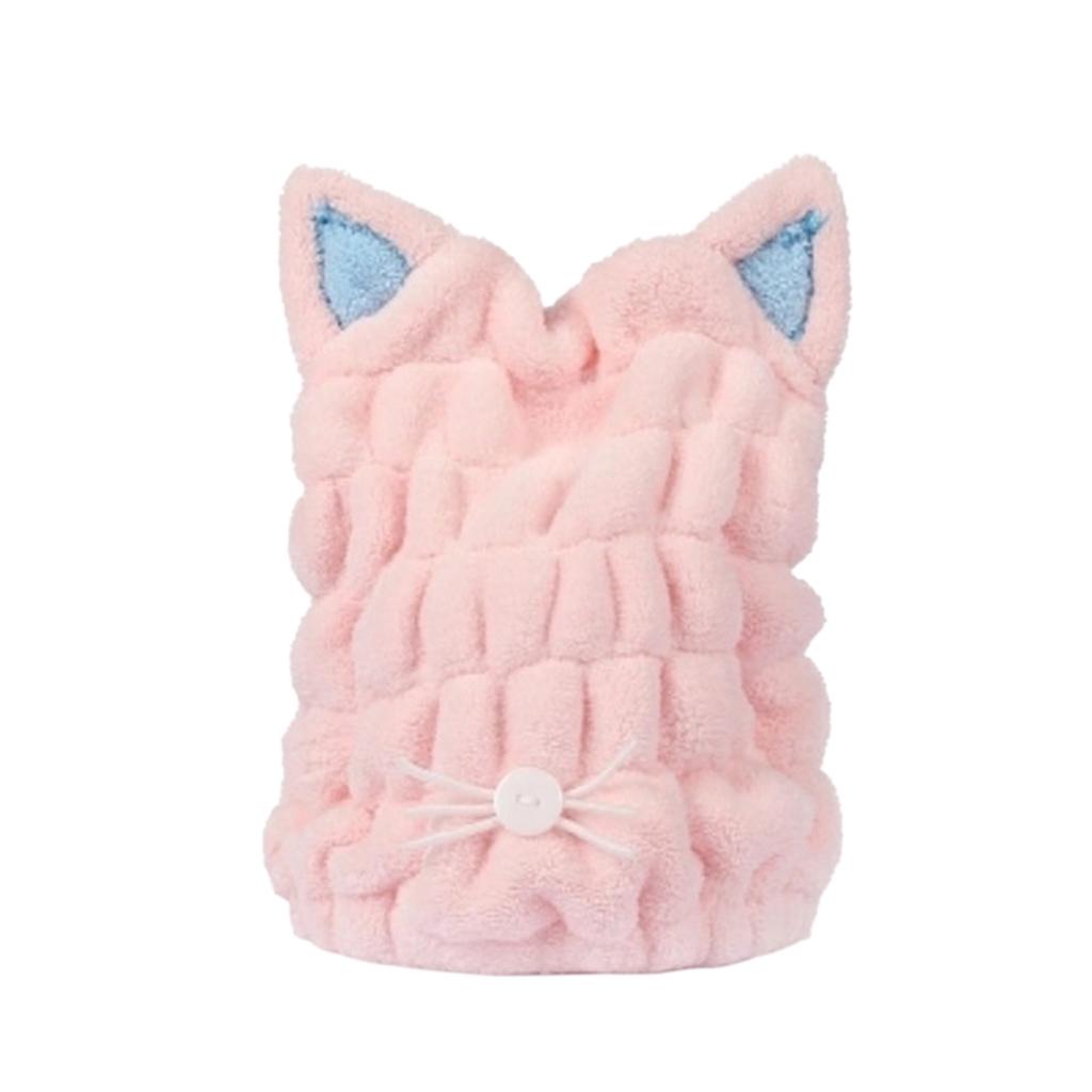 

Полотенца для сушки волос из микрофибры, банное полотенце, ультрамягкая впитывающая шапочка для сушки волос, шапочка для ванны розовый