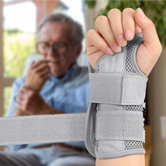 Wrist Brace Support with 2 Straps for Men Women Adjustable Wrist Splint Stabilizer for Tendinitis Arthritis Carpal Tunnel Pain Relief
