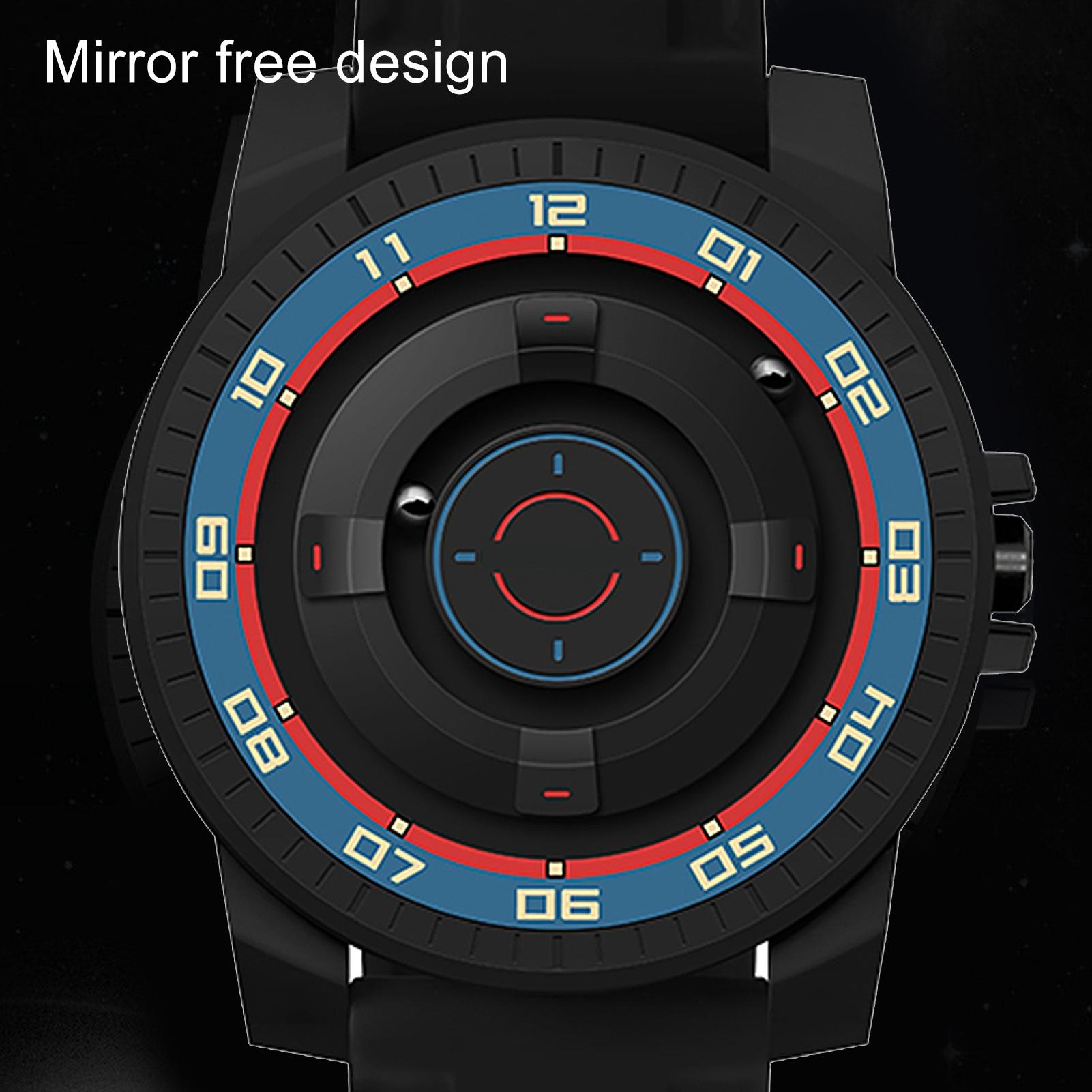 Automobile And Motorcycle Supplies Men's Black/Red/Blue Magnetic Suspension Watch Unisex Cool Waterproof Quartz Wrist Watch For Couples With Shell Circle