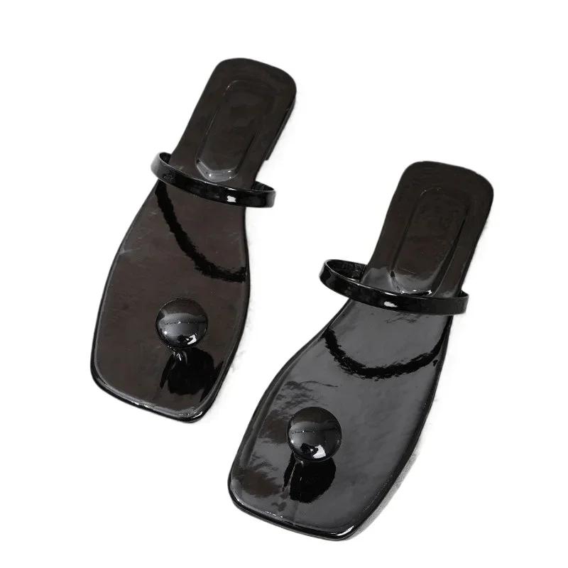 Modeschuhe Damen 2024 Übergröße Fingerhutzehen Damen Hausschuhe Heißer Verkauf Moderne Hausschuhe Damen Eckige Zehen Niedriger Absatz Outdoor Sandalen