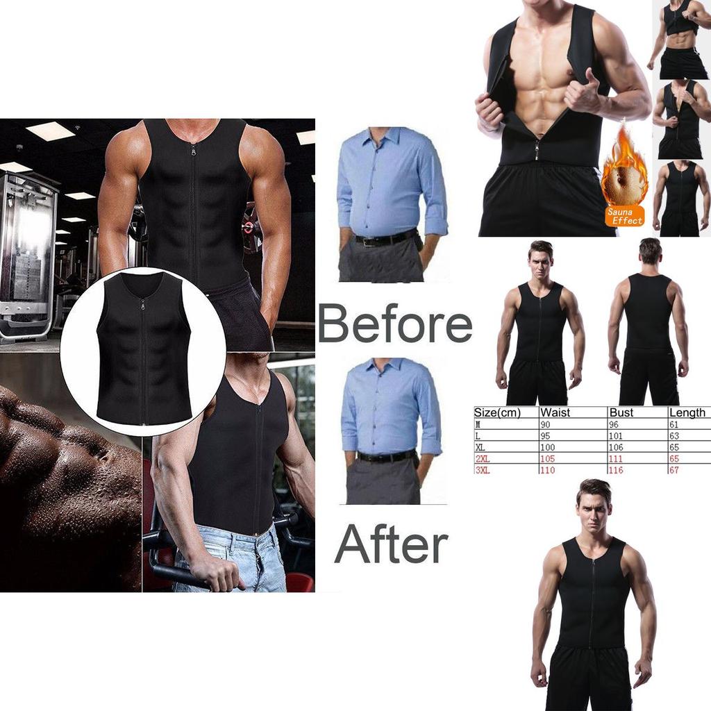 Versatile And Durable Men's Neoprene Body Shaper Sweat Sauna Vest For Weight Loss