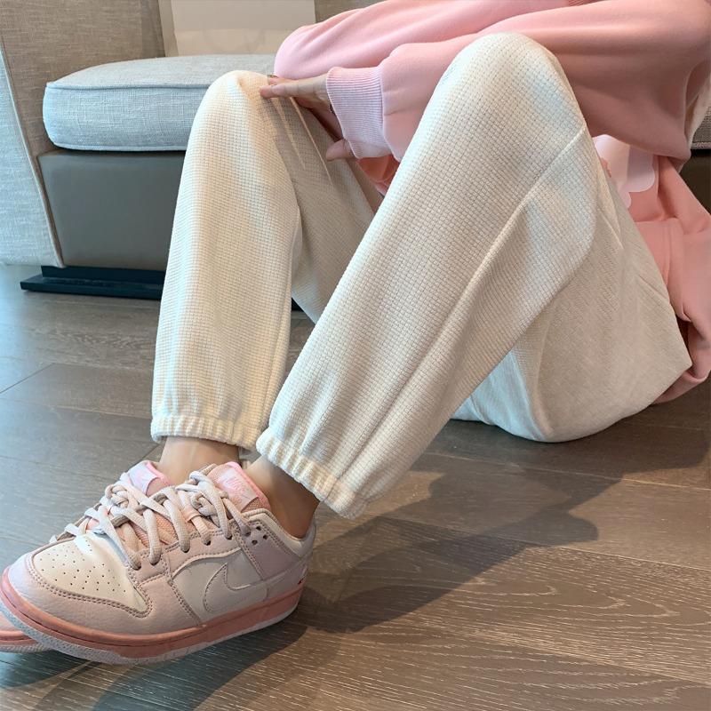 Chenier Wide-leg Pants Children's Autumn and Winter New Straight Casual Loose Leggings Sports Waffle Sweatpants