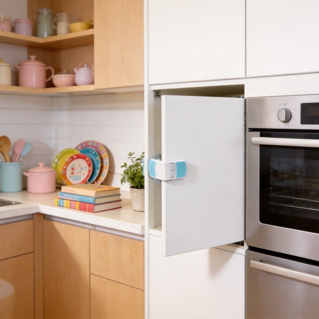 Plastic Child Safety Lock For Kitchen Cabinets And Drawers Easy Installation For Family Security