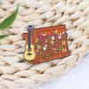 World Tour Surprise Song Enamel Pin: Piano & Floral Guitar Badge - Perfect Gift for Singer Fans