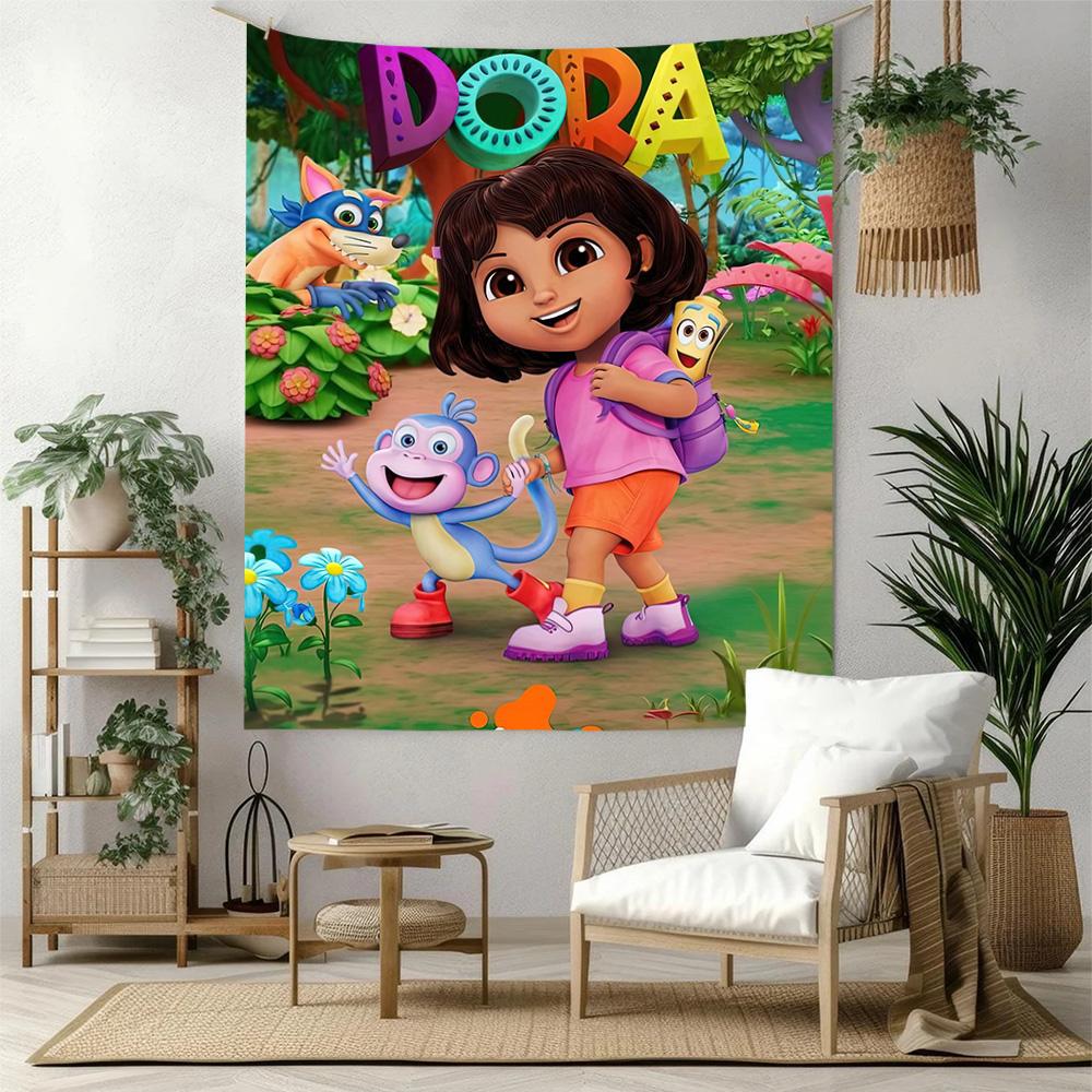 Dora Explorer Wall Decor Tapestry Art For Pet Memorial Birthdaywedding Party Backdrop Family Gift