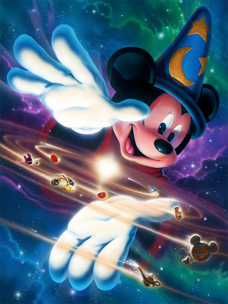 Disney 5D Diamond Painting Dark Mickey and Minnie Decoration DIY Full Diamond Mosaic Inlaid Cross Stitch Set Gift