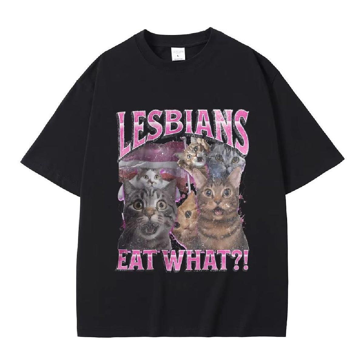 

2025 Лесбиянки Едят Что Графическая Футболка Повседневная Хлопковая Футболка Мужская Женская Мода Оверсайз Уличная Одежда Футболки Летняя Одежда Топы XXXXXL чёрный