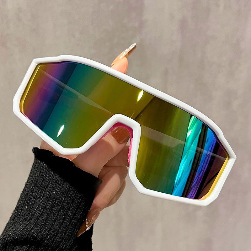 2PCS Cool Cycling Windproof Oversized Sports Sunglasses Trendy Outdoor Eyewear for Women Men