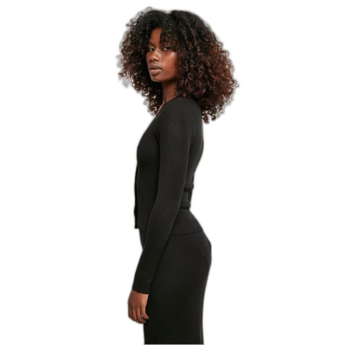 Cardigan - URBAN CLASSICS - GT - Noir - 5XL - Tricot côtelé femme