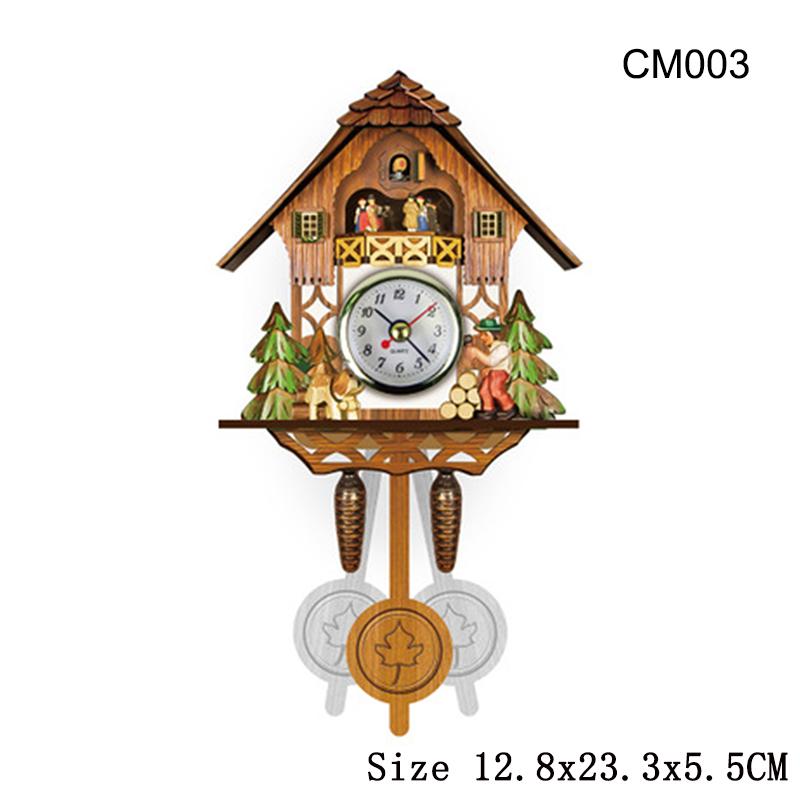 Cuckoo Clock Wall Clock Handicraft Vintage Wooden Cuckoo Tree House Clock For Bedroom Living Room Office Home Decoration