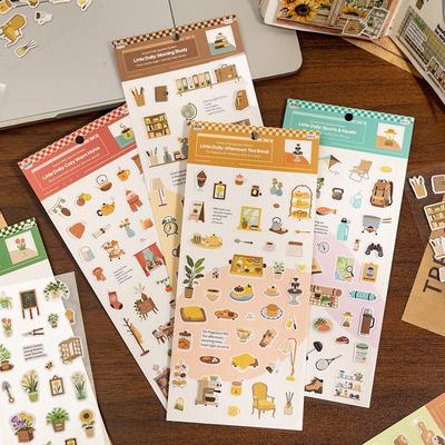 Landschaftsaufkleber Japanisch Klein Täglich Cartoon Leben Kleine Gegenstände Muster Dekoration Handzelt DIY Szene Collage