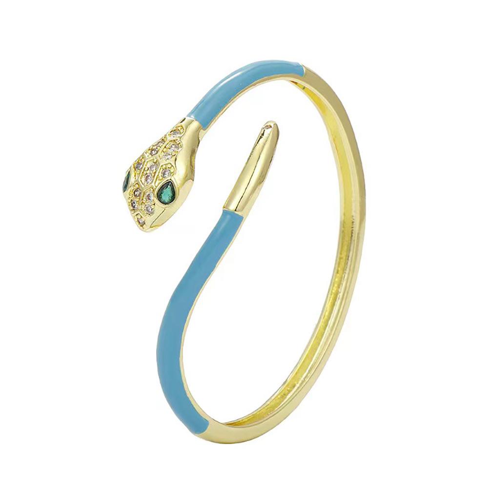 Snake Bracelet for Women European and American Ins Cold Style Fashionable Snake Head Bracelet Dripping Oil