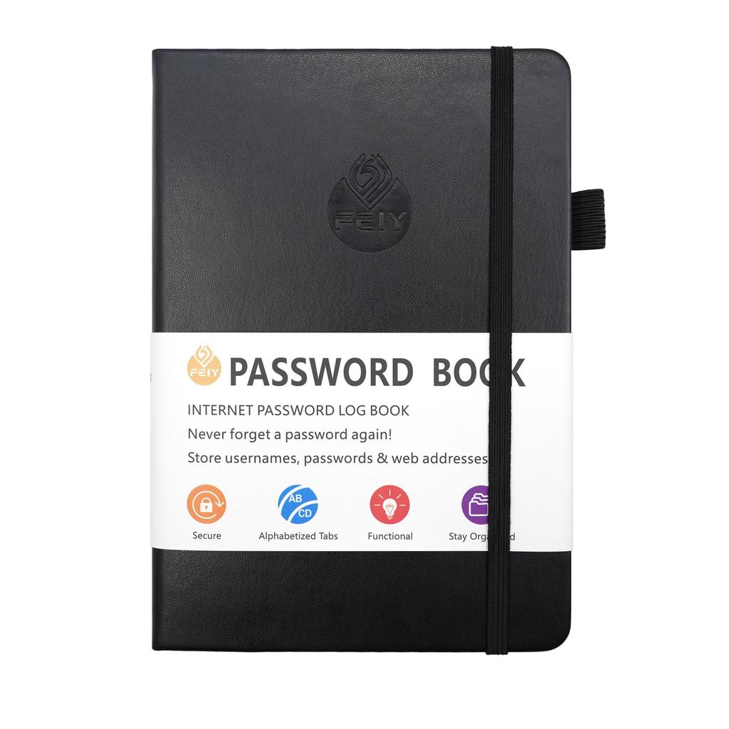 32K English Minimalist Password and Address Book with Cross-border Ribbon