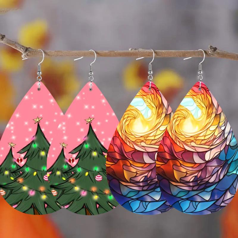 

Серьги-капли с узором рождественской елки Y2K для женщин, девушек, милые серьги-пусеты на Рождество, фестивальные украшения Christams