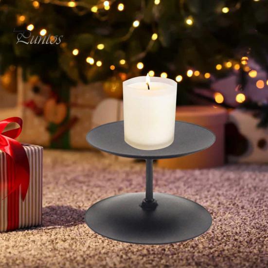 3-teiliges Weihnachts-Kerzenständer-Kerzenhalter-Set aus Metall, moderner, eleganter Tisch-Kerzenständer für Heimdekoration