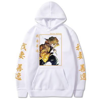 The Japanese Anime Demon Slayer Harajuku Manga Streetwear Men's Hoodie Agatsuma Zenitsu Printed Sweatshirt