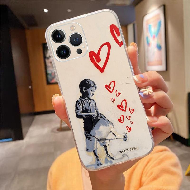 Street Art Banksy Graffiti Phone Case For Iphone 17 Pro Max Air 16 15 14 13 Pro Max 15 16 Pro 15Plus
