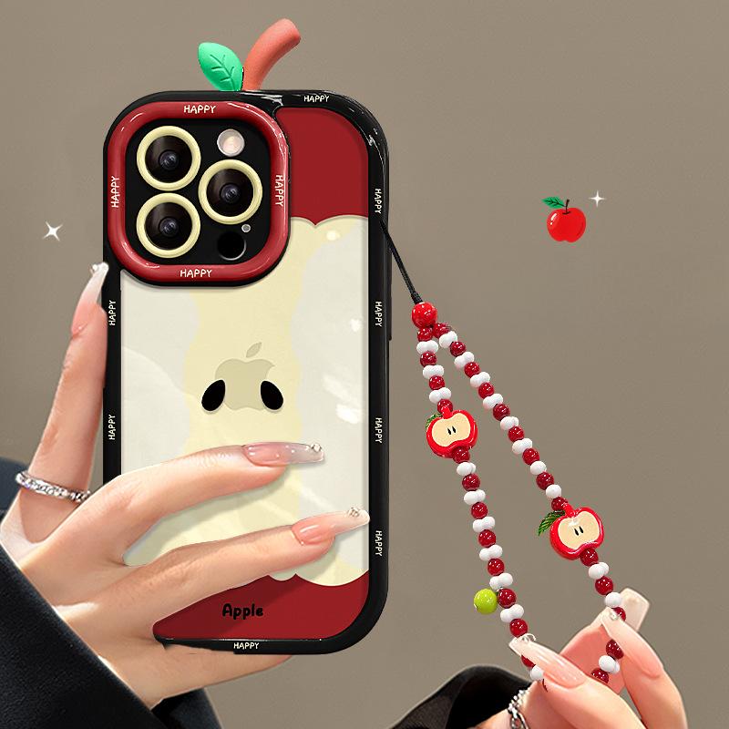 Apple Core Bracelet Suitable for Apple 16 Promax Mobile Phone Case 13 High-end Niche 15 Fine Hole 14 Anti-fall Huawei