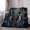 1pc Elephant Artwork Blanket Lightweight Blanket Throw Blanket For Sofa, Bed, Travel, Camping, Livingroom, Office yy251010017