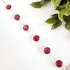 Pink Rubellite Gemstone 925 Stamped Silver Jewelry Handmade Round Stone Bracelet RB-14-15