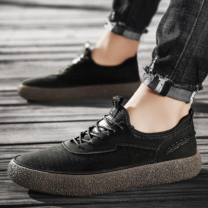 Fashion Men Casual Leather Breathable Shoes 2025 New Flat Designer Outdoor Walking Sneakers Antiskid Comfy Tenis Masculino Oxford Shoes