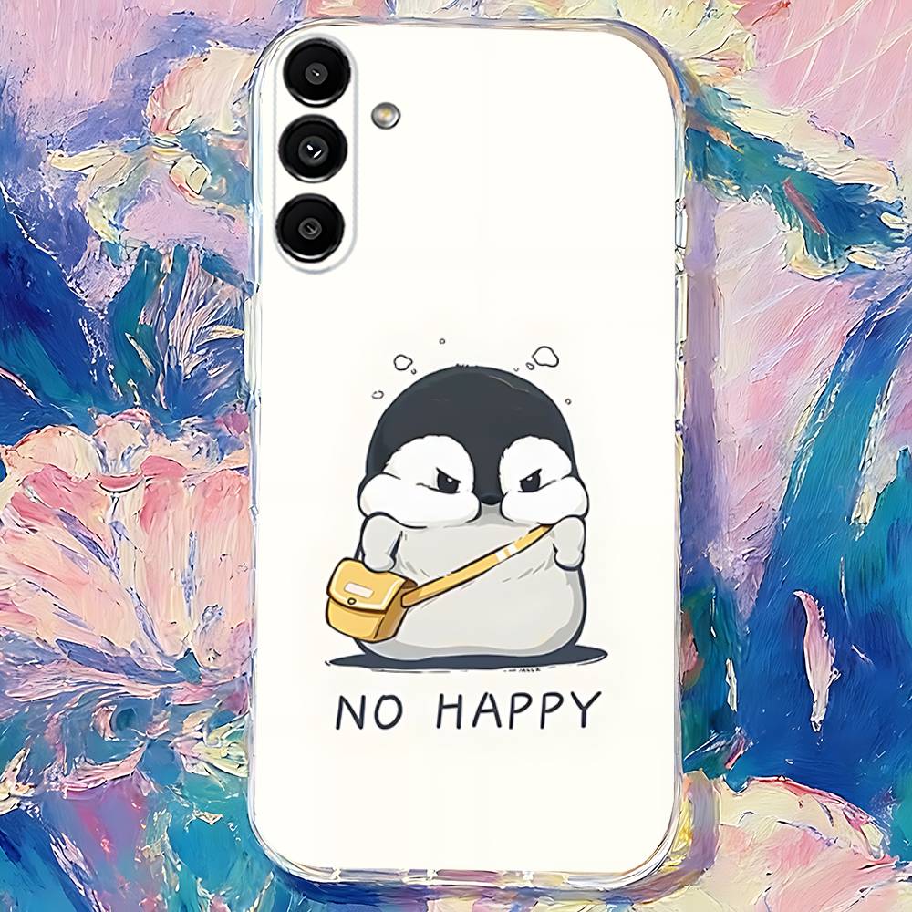Cartoon Penguin Kawaii Cute Transparent TPU Case for  Samsung S21,S24,S30,S23,S25,S22,S20,S10,5G,FE,PIus,Lite,Ultra