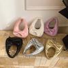 Urban Style Solid Color Bow Purse With Stitching Detail For Daily Use And Teens