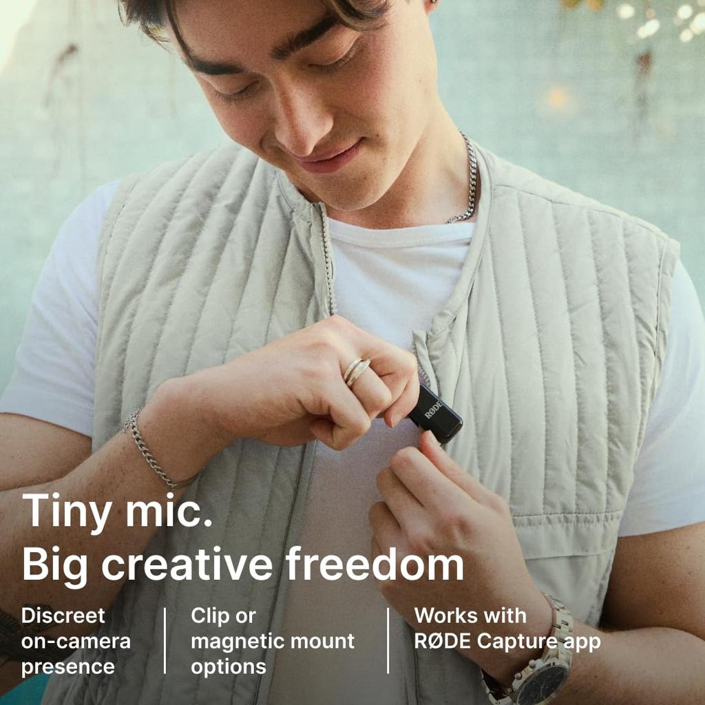 RODE Microphones Wireless Micro USB-C Black Ultra-Compact Microphone for Smartphones (USB-C Connection) WIMICROC