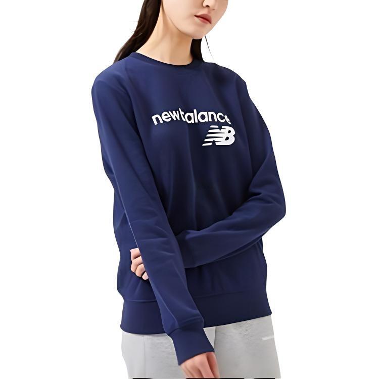 New Balance Sweatshirts Women's Dark Blue Crew Neck Thickened Regular WT03811-PGM