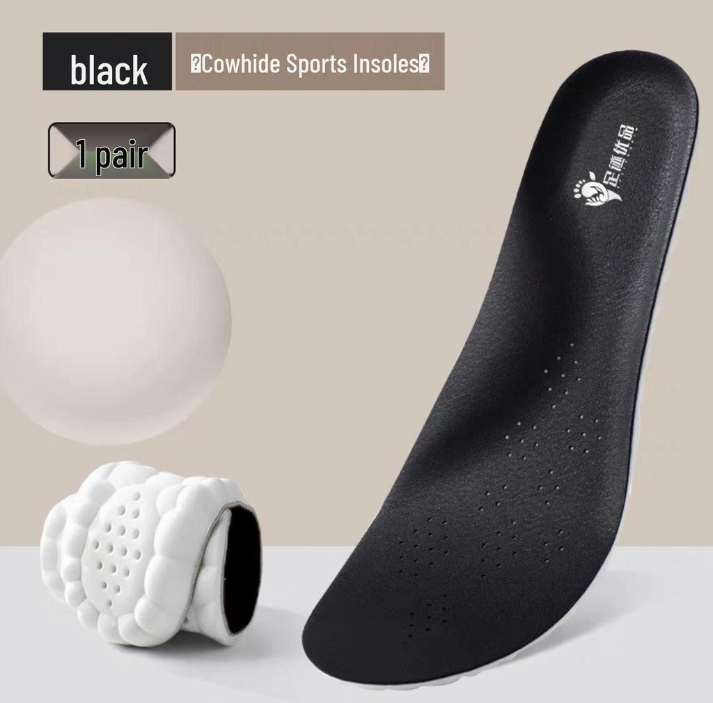 4D Cloud Insole: High Elastic Shock-Absorbing Sports Insole with Genuine Cowhide, Comfortable Massage, Sweat-Absorbing, and Breathable Design.