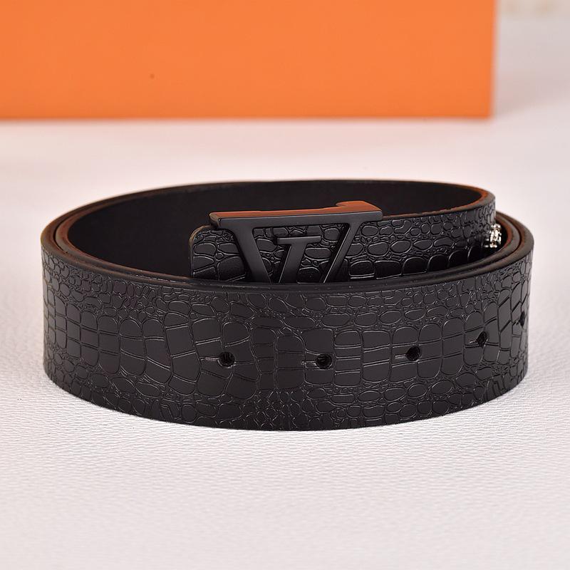 Herren Jugend Gürtel aus echtem Leder mit Karomuster und glatter Schnalle - Stilvoller Rindsleder Hüftgürtel für trendige Looks