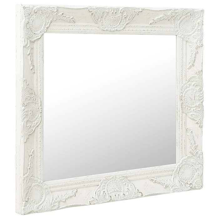 VidaXL Miroir mural style baroque 50x50 cm Blanc 320312