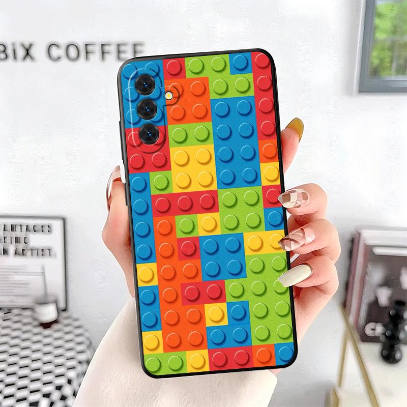 Fashion Building Blocks Pattern Soft Phone Case for Samsung A17 A37 A57 A16 A26 A36 A56 A15 A25 A35 A55 A14 A24 A34 A54 A13 A23