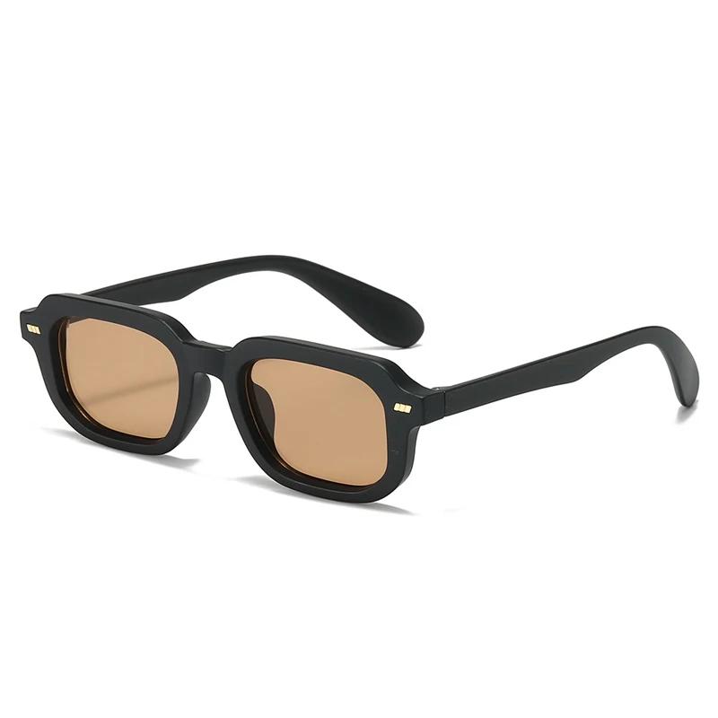  Fashion Small Square Women Sunglasses Retro Rivets Men Black Tea Shades UV400 Sun Glasses