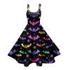 Women's Halloween Print Sexy Off-The-Shoulder Punk Vintage Dress