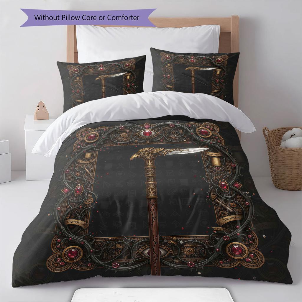 Cyberpunk spaceship Pattern Bedding Quilt Set Quilt Cover Pillowcase Home Decoration Birthday Gift (1 * duvet cover + 2 * pillowcase, without core)
